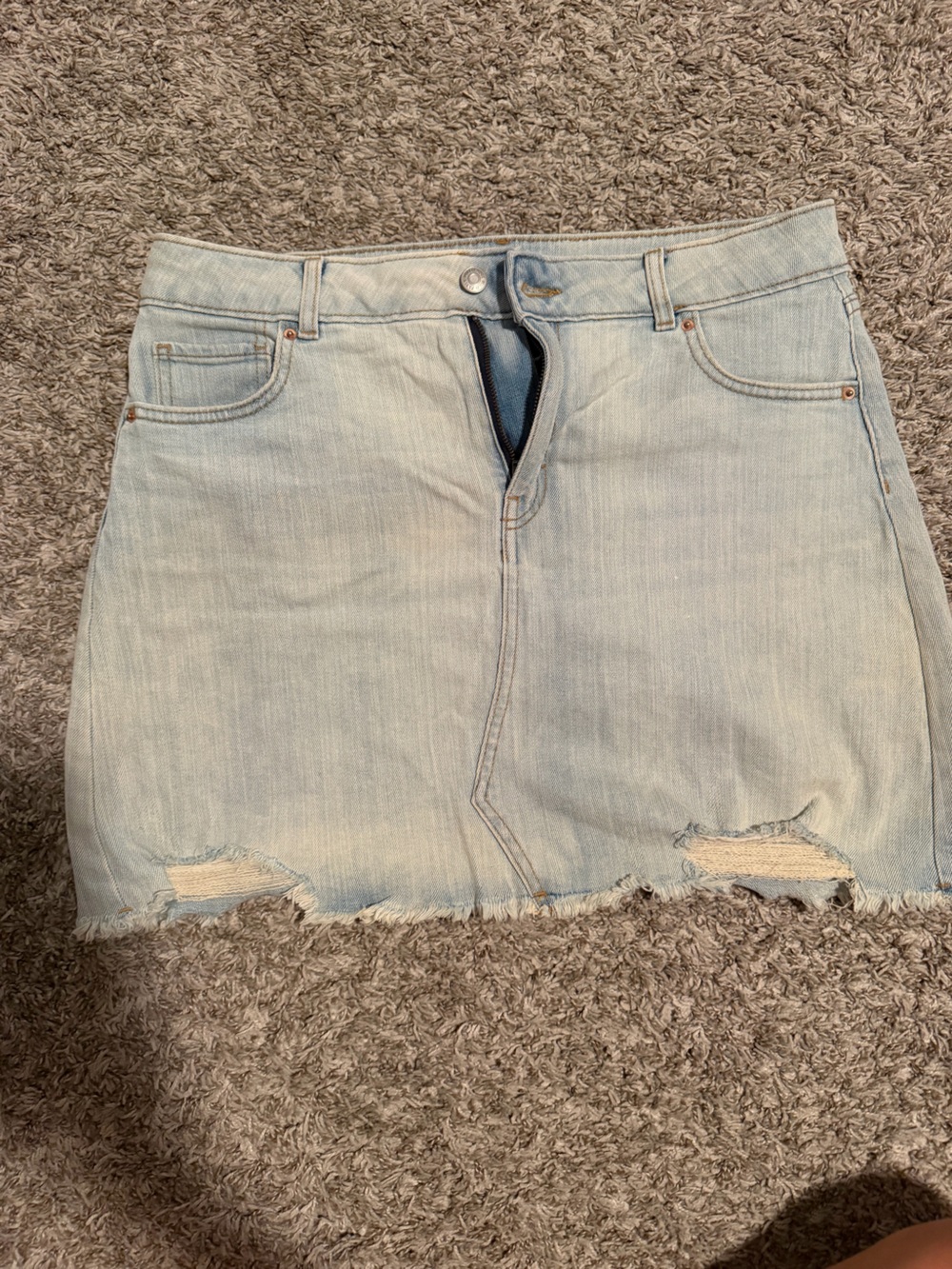 Wrangler Light Blue Distressed Denim Skirt